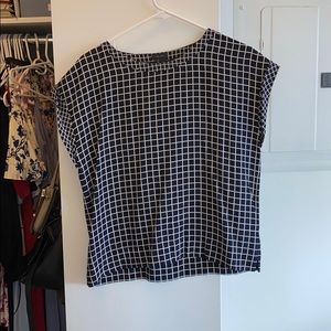 Theory checkered silk shirt